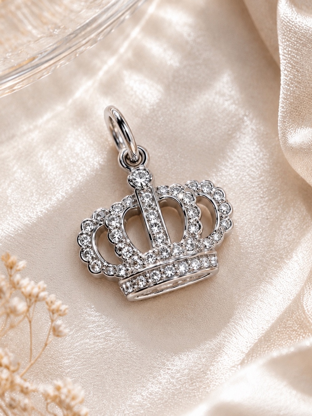 Juicy Couture Crown Charm Rhinestone Silver Tone Vintage Y2K Retired